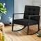 Costway Patio Rattan Rocker Chair Outdoor Glider Rocking Chair Cushion Lawn Navy\Black\Grey